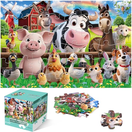 Jumbo Floor Puzzle for Kids,48 Pieces Farm Animals...