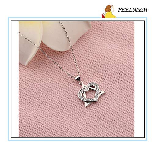 FEELMEM Adoption Jewelry Intertwined Heart and Triangle Adoption Symbol Charm Necklace Gotcha Day Adoption Gift3