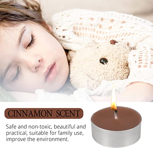 Tea Lights Candles - 12 Pack Brown Tealights Candle Scented Cinnamon Small Candle For Home, Holiday, Wedding & Party,Dinner Table, Halloween Christmas And Holiday (Brown Cinnamon) #TOP2