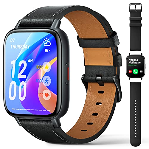 FMK Montre connectée pour Homme et Femme avec Fonction téléphone, Montre de Fitness, Montre de Sport, Montre de fréquence Cardiaque, Moniteur de Sommeil, podomètre, Rappel de Message pour Android iOS