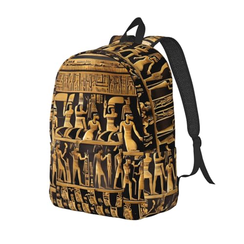 Mochila con estampado de jeroglíficos egipcios original con asas reforzadas de mano 2