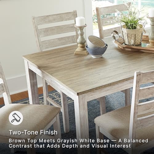 Signature Design by Ashley Skempton 7-Piece Dining Table Set for 6 | Solid wood, engineered wood & acacia veneer construction, 60-in table, Cushioned polyester seating, Two-tone finish - image 5