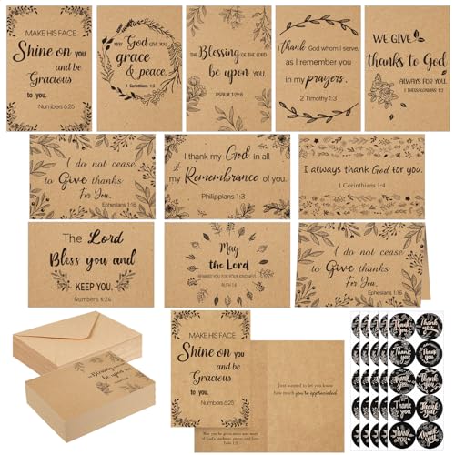 Affrolling 50 Pack Religious Christian Thank You Cards Bulk with