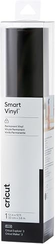 Cricut 2009053 Smart Vinyl Permanent | 1 yaprak | 33 cm x 3,6 m | siyah, polivinil klorür, (12 ft)