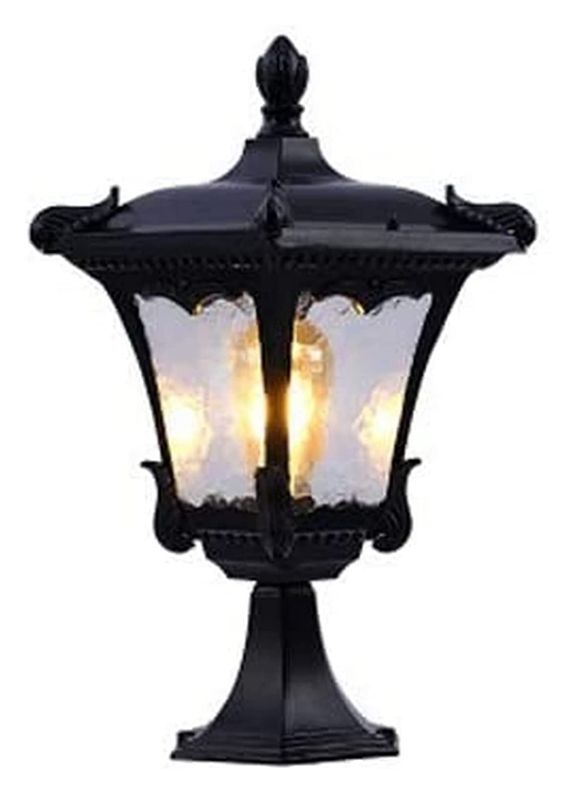 Luminaire de pilier rétro industriel étanche E27 avec diffuseur haute résistance