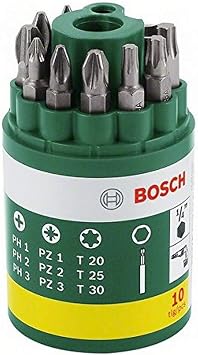 Bosch Screwing Tip Set, Green, 10 Pieces