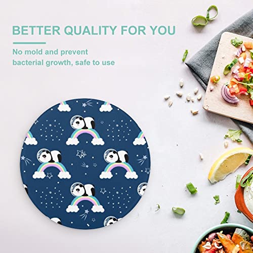 Planche à découper panda arc-en-ciel compacte 20 cm lavable pour cuisine - 6