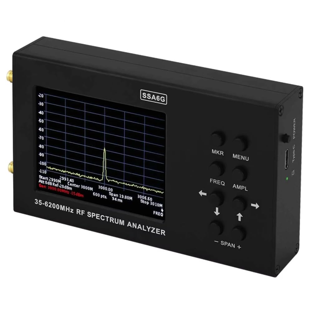 Analizador de Espectro RF SSA6G 35 MHz-6200 MHz Multímetro de RF Explorador de Espectro con Pantalla Táctil Analizador Panorámico Portátil