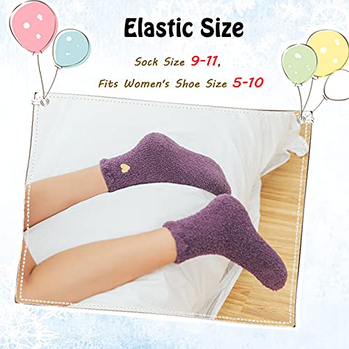 Image of LANLEO 5 /6 Pairs Womens Super Soft Fuzzy Plush Warm Winter Home Sleeping Slipper Socks