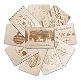 Weihnachtskarten 10 Stück aus Holz unterschiedliche Motive DIN A6 148x105mm Holzkarten - Set 2