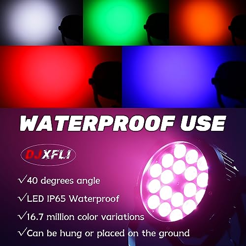 Outdoor Waterproof Led Par Lights 18X18W Rgbwa Uv 6In1 Led Light Dmx Control Stage Light Dj Equipment Disco Lighting For Party, Club, Bar, Wedding, Halloween Decorations #TOP4