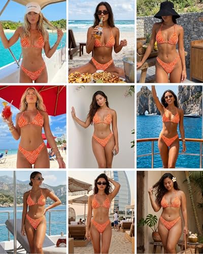 Image of Women's Bikini Sets Crochet Triangle Swimsuits 2 Piece Thong Bathing Suits