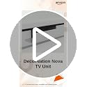 Image of DecorNation Nova Wooden TV Unit Stand (Medium) - Modern Entertainment Table with 3 Closed Compartments for Living Room, Bedroom & Office (55.5 x 13.3 x 16.6 Inches, White Finish)
