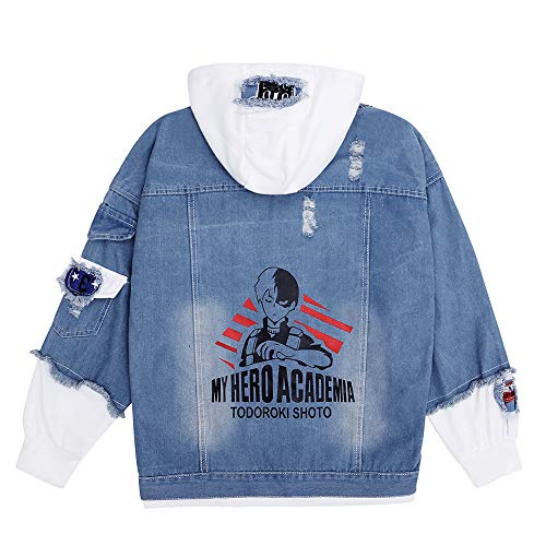 My Hero Academia Midoriya Izuku Deku Denim Jackets Coats Todoroki Shouto Denim Jackets (Todoroki Shoto Denim Jackets, S)