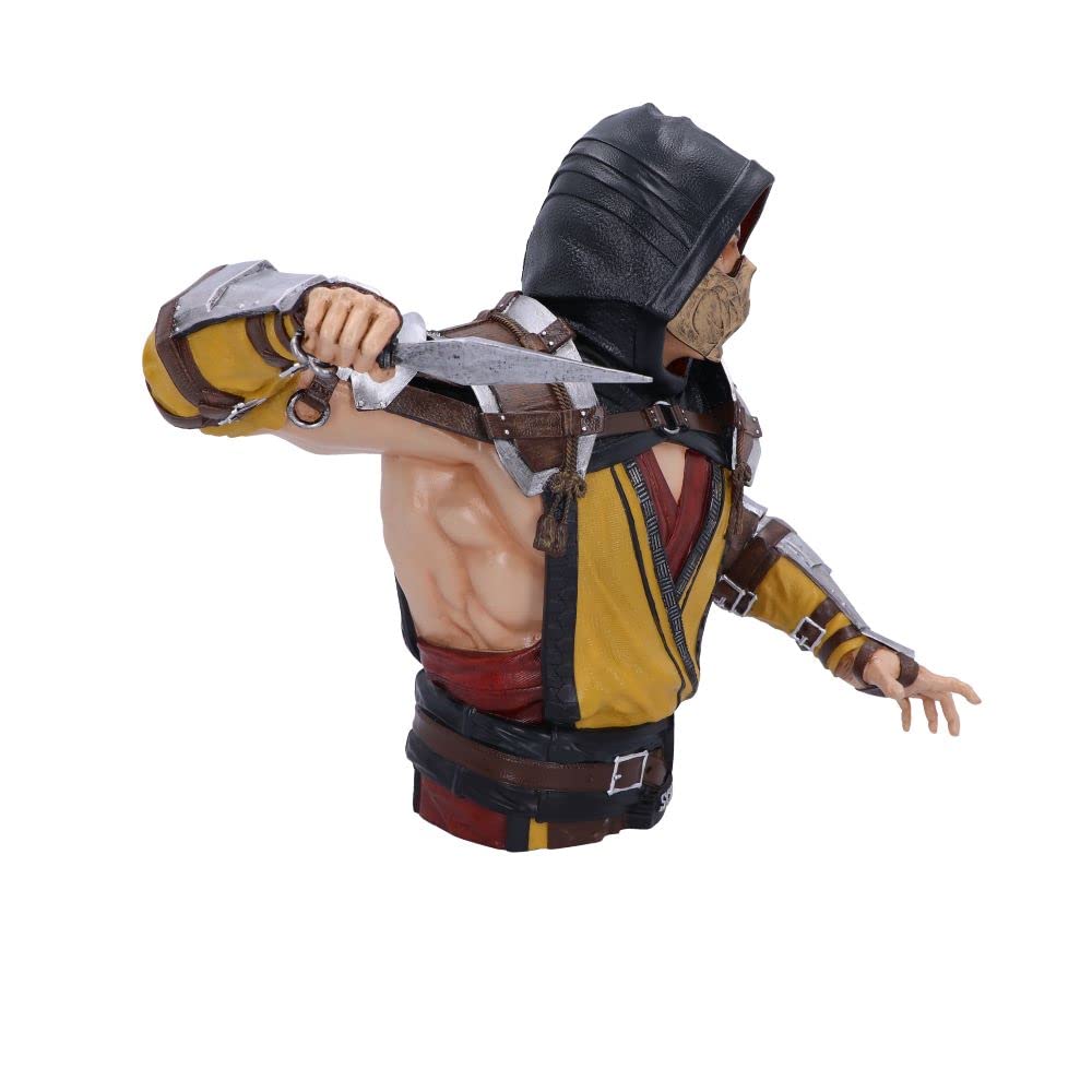 Nemesis Now Busto con Licenza Ufficiale Mortal Kombat Scorpion, Giallo, 29,5 cm, Resina