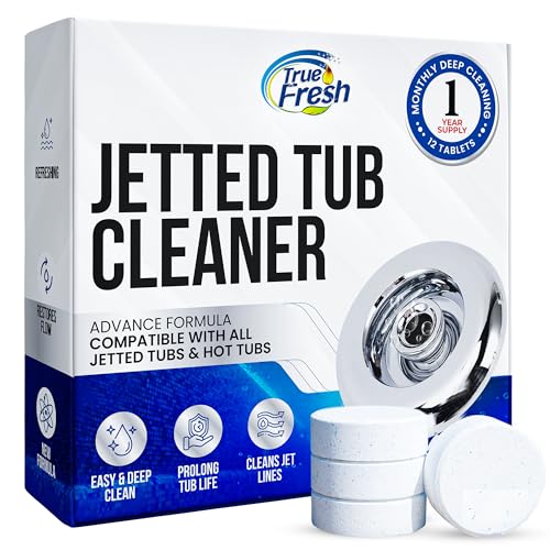 True Fresh Jetted Tub Cleaner Tablets – 12 Cleaning Tablets for Bathtub Jets & Spa Systems, Jet...
