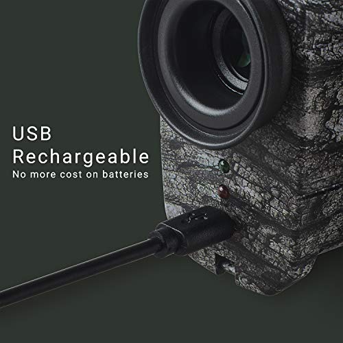 Ailemon 6X Laser Range Finder Rechargeable For Golf Hunting Bow Rangefinder Distance Measuring Outdoor Wild 650/1200Y With Slop Flaglock High-Precision Continuous Scan (Camo1) #TOP2