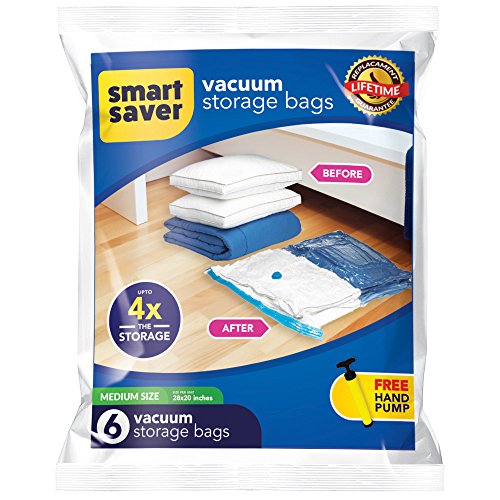 Bigtime Ent SmartSavers Ziplock Vacuum Storage Bags, Reusable Space Saver Bags for Clothes