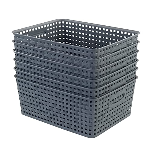 Gitany Aufbewahrungskorb mit Griffen, 6-Pack Plastikkörbe Aufbewahrung Klein Cover