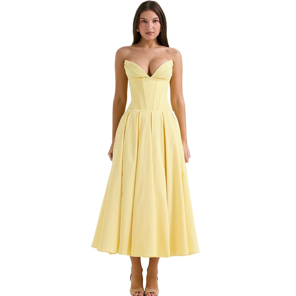 Strapless Sweetheart Neckline Black Ball Gown Dress, Ankle Length