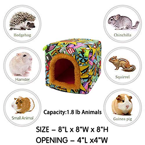 KAMEIOU Small Guinea Pig Rat Hedgehog Small Animal Cage Bed Habitat House Washable Warm Hamster Hedgehog Chinchilla Rat Small Guinea Pig Bedding Habitat Nest Cube Cave for Small Animals Beds