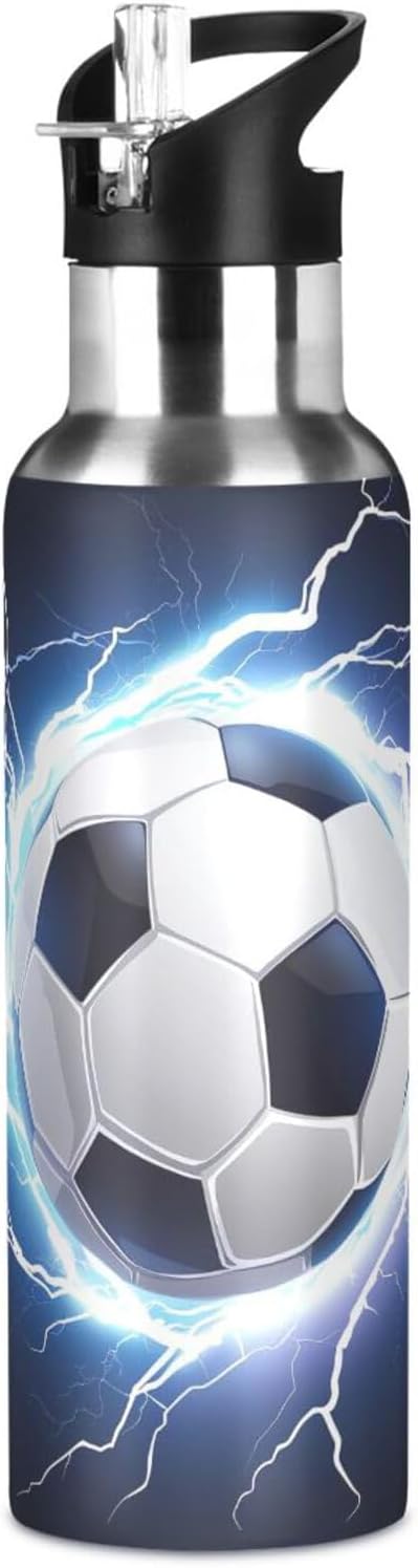Soccer Water Bottles Kids Boys Leakproof