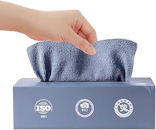 20 Pieces Microfiber Cleaning Towels with Dispenser Box Multipurpose Reusable Dish Towels for Car Home Kitchen Hospital Multicolor