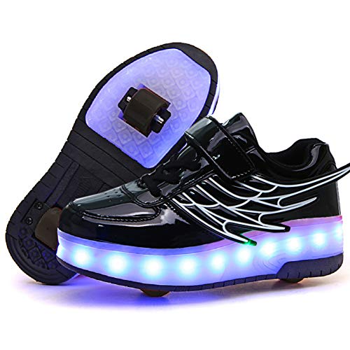 Image of Nsasy Roller Shoes Kids Roller Skates Shoes Girls Boys Wheels Shoes Become Sport Sneaker with Led for Children Gift
