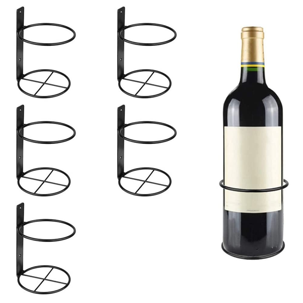 Supporto da parete per vino, 6 confezioni da parete, in metallo, per bottiglie di vino, decorazione da parete motivi di vino