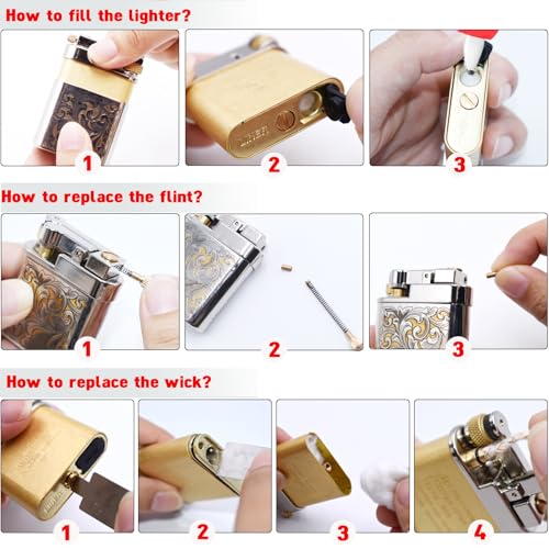 Encendedor Vintage de Latón Recargable Trench miniatura 5