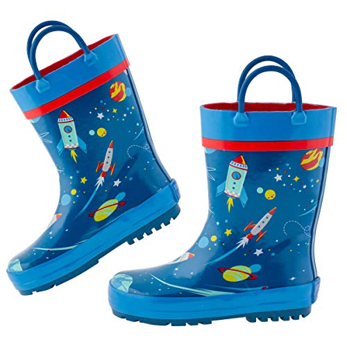 Image of Stephen Joseph Unisex Child Boots Raincoat, Blue, 9 US