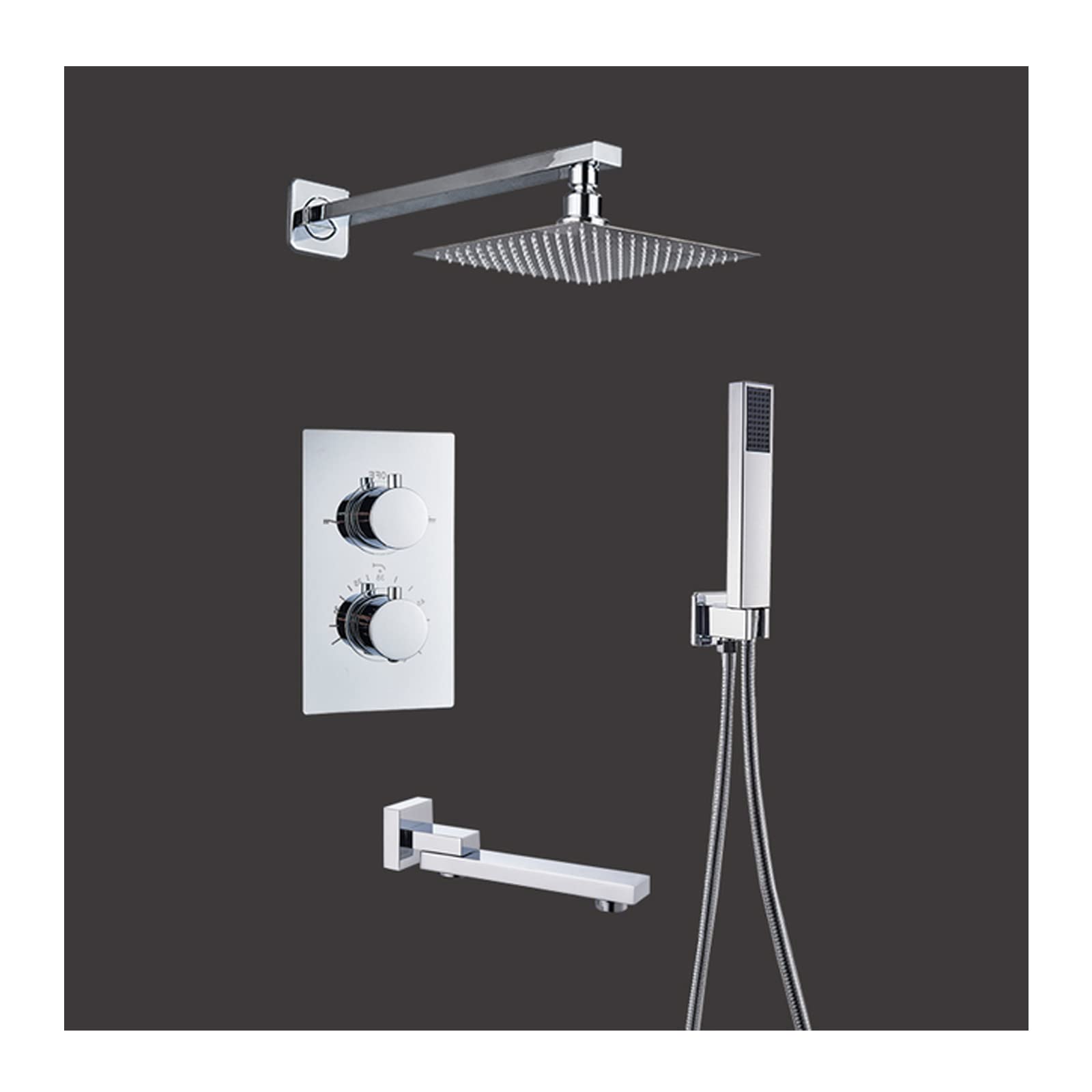 Buy TANGAN Thermostatic Shower System with Tub Spout, Wall ed 3
