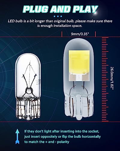 Alopee 10Pcs C921 Led Rv Bulb Bright White 6500K T 10 Led Light Bulbs 2Smd Cob Chips Led 921 Bulb Dc 12 Volt 921 Led Light Bulb Camper Lights Rv Light Bulbs Interior Automotive Interior Lights #TOP1