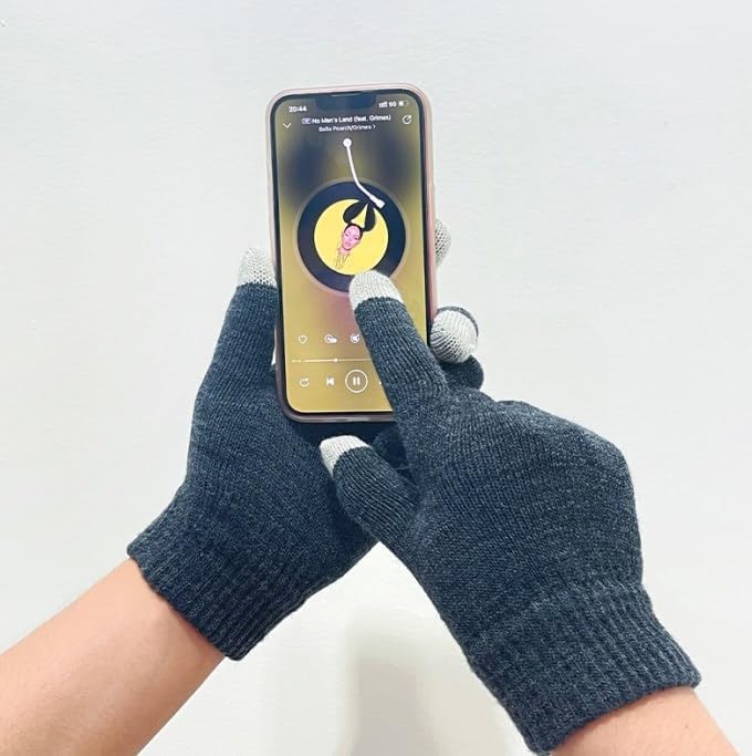 BSLVWG Winter Touch Screen Gloves Thermal Gloves Knitted Gloves with Non-Slip Palm Pad Mittens for Outdoor Driving Cycling - Image 2