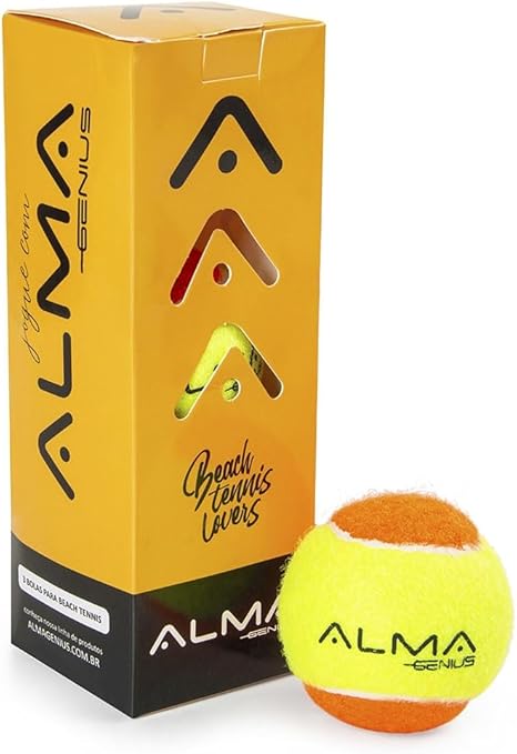 Kit Com 3 Bolas Beach Tennis Para Iniciante Alma Genius Menor preço em Kit Com 3 Bolas Beach Tennis Para Iniciante Alma Genius