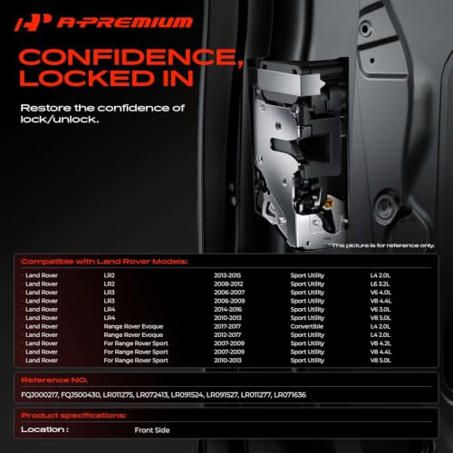 Image of A-Premium Front Door Latch Lock Actuator Compatible with Land Rover Vehicles - LR2 2008-2015, LR3 2006-2009, LR4 2010-2016, Range Rover Evoque 2012-2017, Range Rover Sport 2007-2013, 2-PC Set