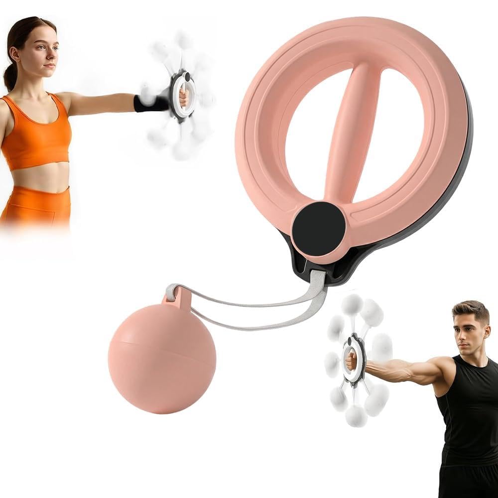 Infinity Hoop for Arms and Shoulder Exercise Equipment, Arm and Shoulder Workout Equipment for Women Men, 360° Hand Crank Crank Forearm Trainer for Home Workout Gym Pink Standard Version