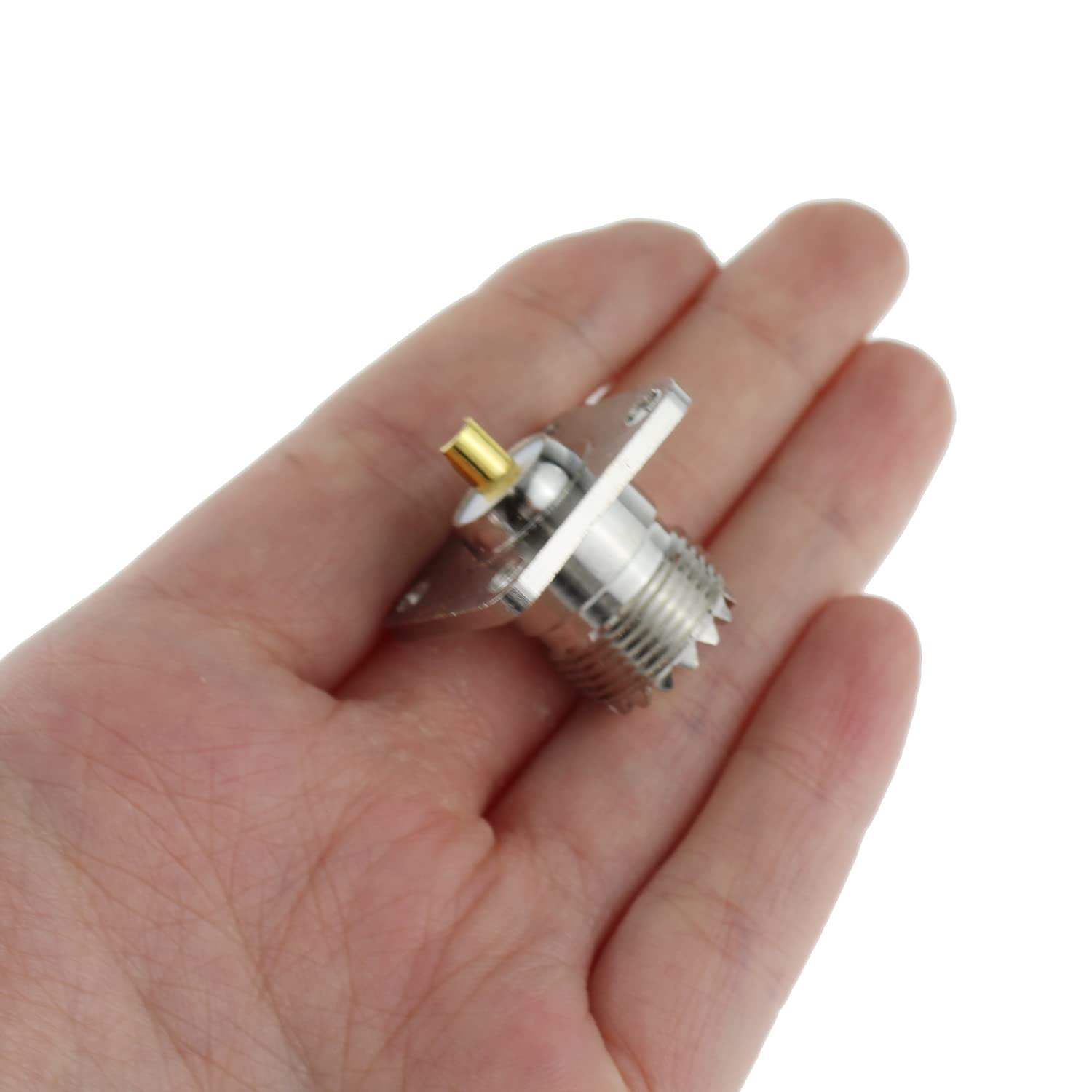 BOOBRIE Conector De Anteparo UHF RF UHF Adaptador Coaxial UHF Fêmea Para UHF Fêmea Conector Fêmea SO239 Para SO239 Conector De Anteparo De Baixa Perda Fêmea Para Fêmea Adaptador Coaxial 4,5 Cm