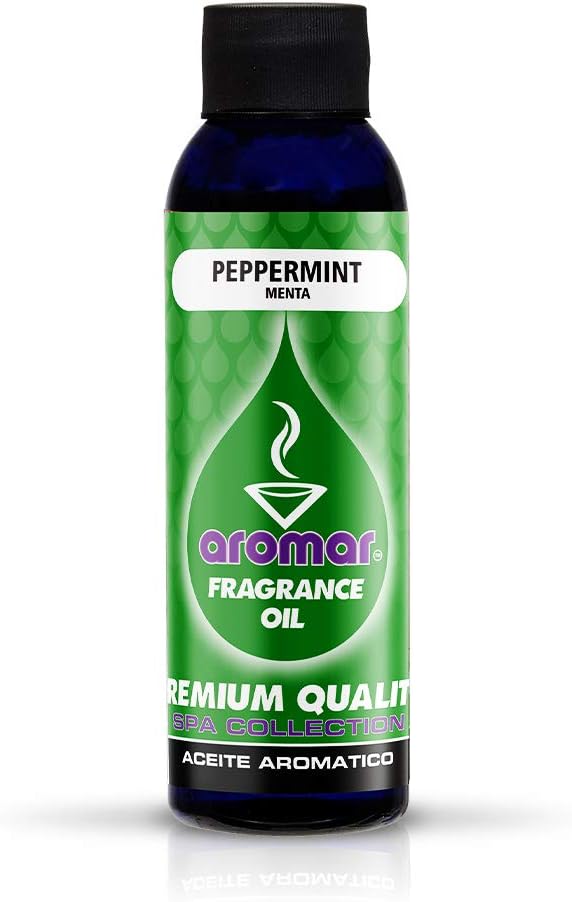 AROMAR Premium Fragrance Oil, Peppermint 4oz. Bottle. Long Lasting Aromatic Scent, Fresh and Revitalizing Aromatherapy for Living Room, Bedroom, and Kitchen