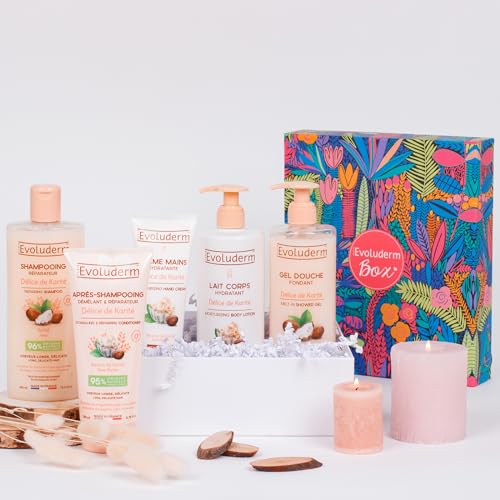 EVOLUDERM – Coffret Cadeau Corps & Cheveux Délice de Karité – 5 p...