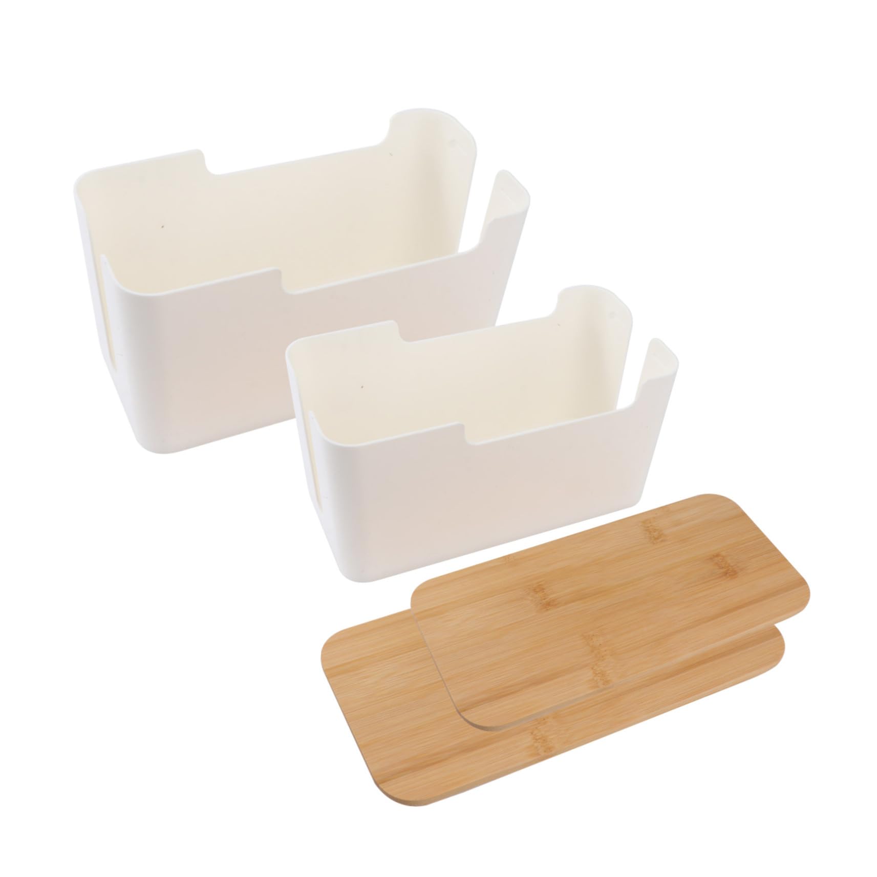 Rangement prises et cache câble Kisangel blanc | Lot de 2 boîtes ABS - 8