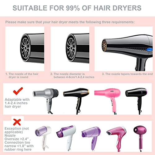BESTTRENDY Hair Dryer Diffuser for Curly and Wavy Hair: Fits 1.4 to 2.4-Inch Dryers, Professional Honeycomb Design, Black