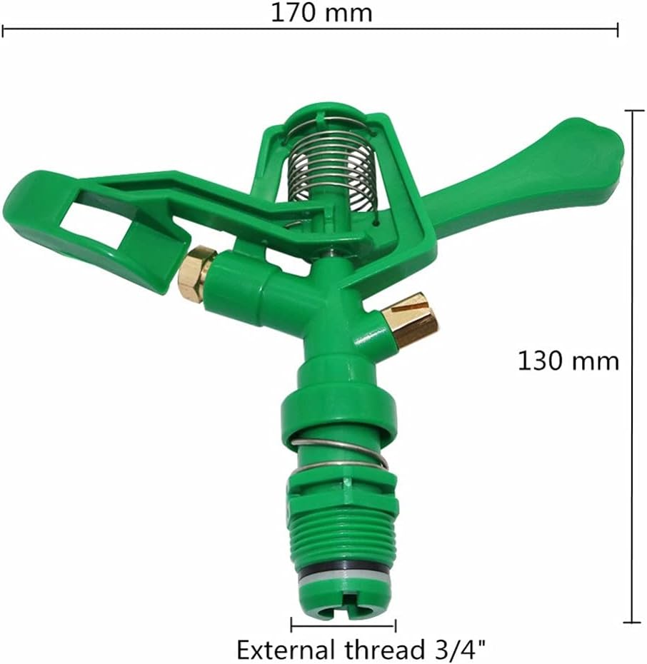 3/4" Garden Water Sprinkler with Male Thread Rotate Rocker Arm Spray Nozzle Agriculture Tools Watering 1 Pc