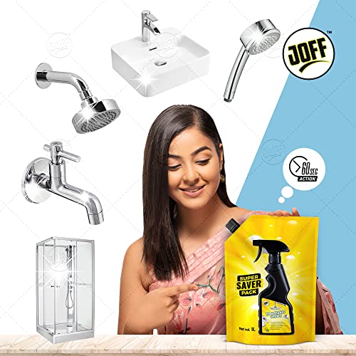Image of JOFF Tap and Shower Cleaner - Super Saver Refill Pack 1L | Removes Limescale, Hard Water Stains & Soap Scum | Powerful Deep Cleaning for Sparkling Faucets & Showerheads - Fast Action & Easy Use