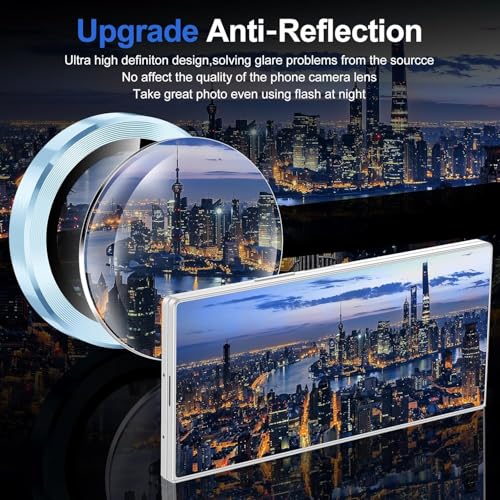 Image of TechTrendz Camera Lens Protector Ring for Samsung Galaxy Z Fold 7 Aluminum Alloy Rings, Ultra-HD Full Coverage Anti Scratch Metal Ring, Z Fold 7 Camera Lens Protector (3 Ring Included) (Sierra Blue)