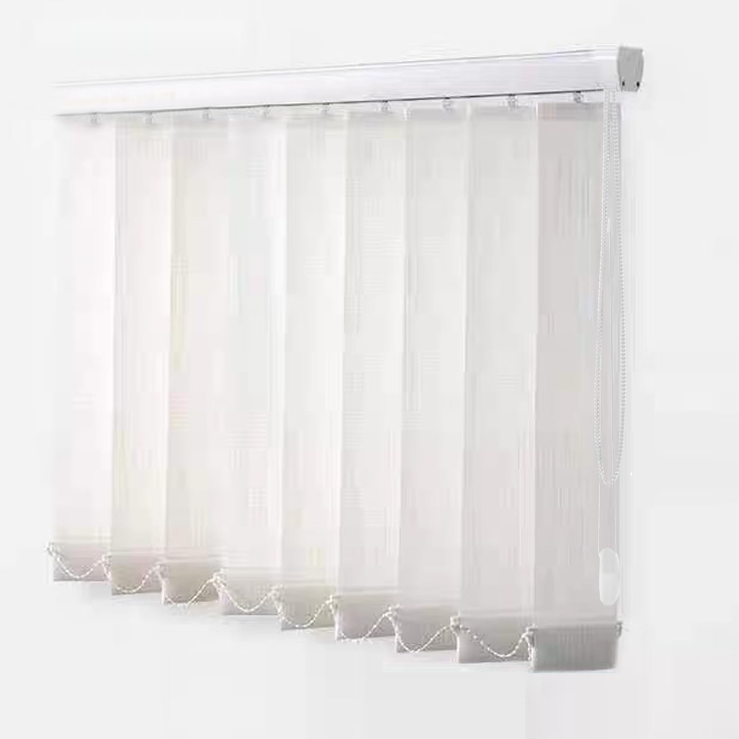 Nianxinn White Vertical Blackout Blinds & Shades,Home Office Slats Fabric Vertical Window Blinds,Privacy Control Reversible Room Divider Curtain,,Custom,Width X Height (120 X 120Cm(47 X 47In))