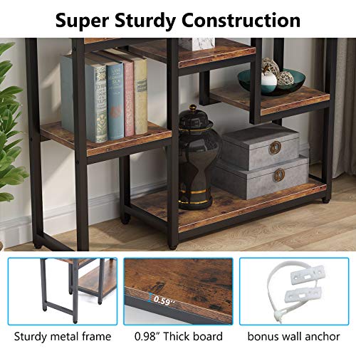 Tribesigns 6-Tier Bookshelf 70.9 Inch Tall Bookcase, Vintage Industrial 12-Shelf Display Shelves Book Storage Organizer For Living Room, Home Office (Brown) #TOP6