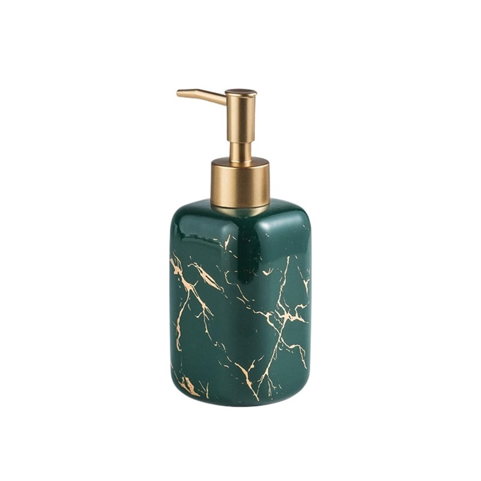 Cyairong-22 Green Soap Dispenser Ceramic Square Soap Dispenser With Pump Bathroom Shower Gel Press Bottle 300Ml(Green)