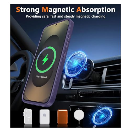 Image of SIZUKA Samsung S25 Ultra Magsafe Hard Back Case | Matte Design & 360 Protection | Military-Grade Samsung S25 Ultra Cover | Strong Magnet Back - Purple