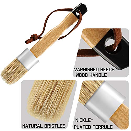 Boao BOAO-BRISTLE STENCIL BRUSHES-01 3 Pcs Chalk Paint Brushes Oval Paint Brush Chalk Paint Wax Brushes Bristle Paint Brushes thumb #2